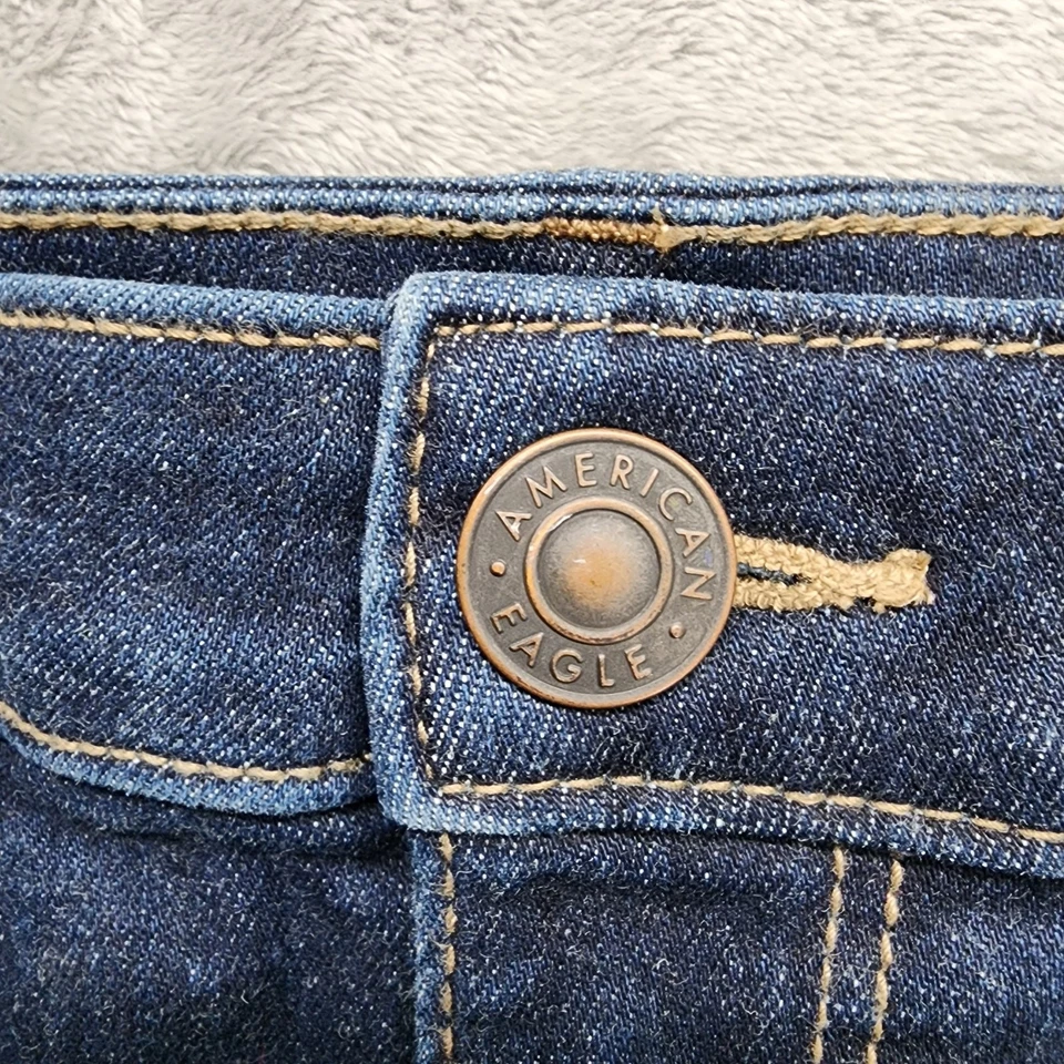 NUEVO Pantalones Cortos American Eagle Para Mujer 8/29W Azul Tiro Alto Pantalón Corto Next Level Elastizado Foto 2 de 4