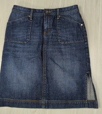 Tommy Hilfiger Women's sz 2 blue jean skirt 21" side slit 29" waist rear pockets
