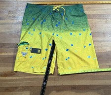 Columbia PFG Fishing Board Short Dorado Print 38 Bottle Opener Zip See Photos