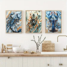 3pcs The Beautiful Mamo Scorpion,Wall Art Poster Prints, Boho Wall Decor