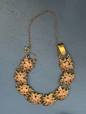 Black Hills Gold Jewelry Earrings & Matching Bracelet Set by STAMPER S. Dakota