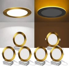 Recessed Lighting 6 Inch - 12W 1100LM Recessed Ceiling Light with Night Light...