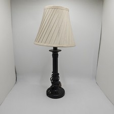 Brown Table Lamp w/ Pleated Shade Cottagecore Farmhouse Cozy Minimalist Decor