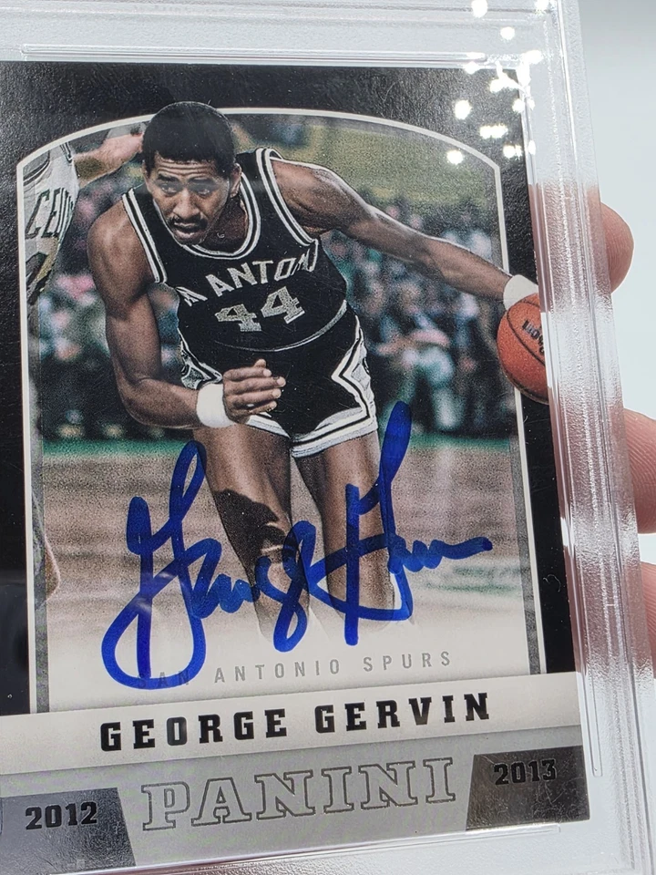 Tarjeta de baloncesto Panini firmada por George Gervin certificada PSA/DNA automática patio Foto 2 de 4