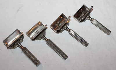 4 Vintage Safety Razors 3 GEM and 1 Ever-Ready British Made FREE SHIPPING