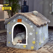 Dog House Indoor Puppy Cave Cat Nest Kennel Pet Bed Portable Memory Sponge Folda
