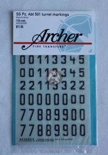 Archer 1/35 s.SS-Pz.Abt.501 Tank Turret Markings (Late) (Black / White) AR35099B