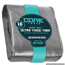 Core Tarps Extra Heavy Duty 16 Mil Tarp Cover Waterproof UV Resistant Rip and
