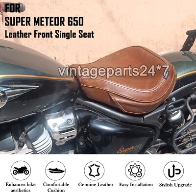 Für Royal Enfield Super Meteor 650 Brauner maßgeschneiderter Touring-Vordersitz