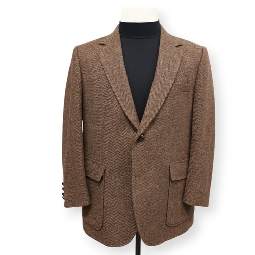 IMPERIAL VINTAGE TWEED mens brown HERRINGBONE sport coat suit jacket blazer 42 S - Picture 2 of 16