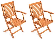 Merxx Gartenstuhl Klappsessel Klappstuhl Cordoba, Eukalyptusholz geölt (2 Stück)
