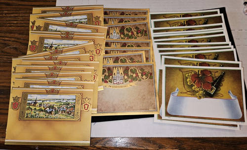 Etichette Bottiglie Vino Vintage Lotto 31 Ephemera Vino Tedesco Anni 60 Nuove Vecchio Stock
