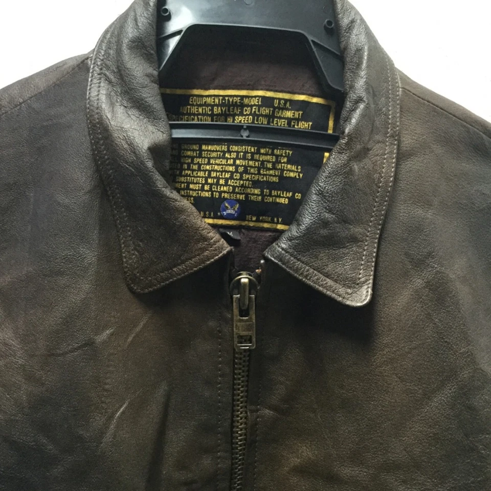 Vintage Bayleaf Co Flight Garments Leather Jacket - Image 3 of 4