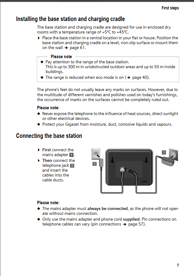 Base Siemens Gigaset E490 / E49H – Seulement La Station – Ouverte Mais Jamais Utilisée