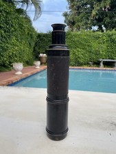 1800  s UK Nautical Maritime 5 Pull Draw Extending Brass 37.5  Telescope Spyglass