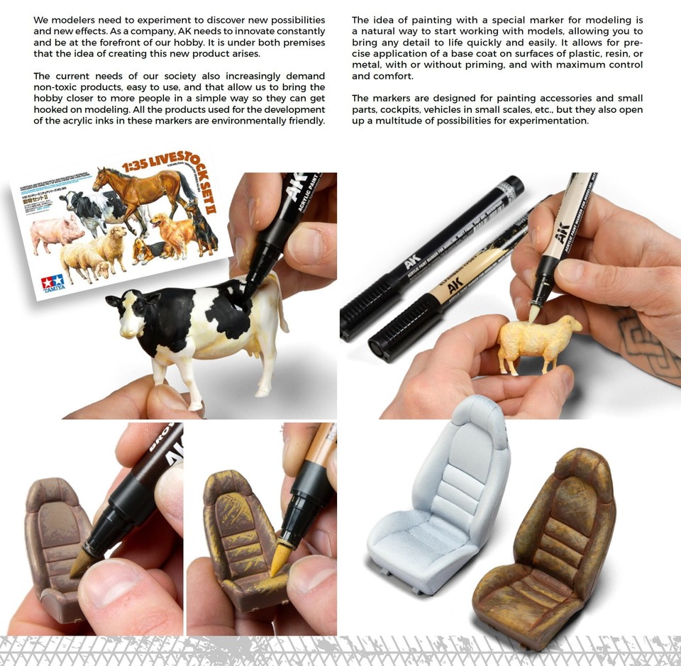 Real Colours Markers - Chipping (3 Pens: RCM010 Aluminium, RCM011, RCM013) AK Interactive RCM105 - View #4