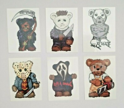 Halloween Temporary Tattoos Horror Bears- Michael Meyers, Scream, Misc Lot of 6