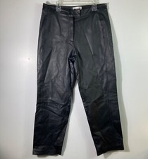 Womens Bagatelle Vintage Leather Pants High Rise Lined Black Biker Moto 10P