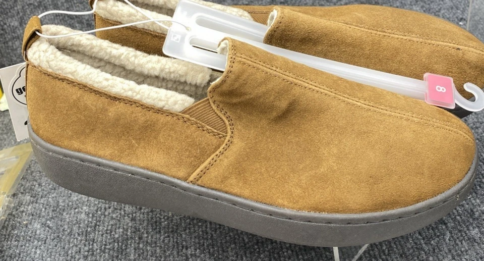 Zapatillas Mossimo Hombre Talla 8 Nogal Carson Marrón Gamuza Sin Cordones Mocasín Vellón Foto 2 de 4