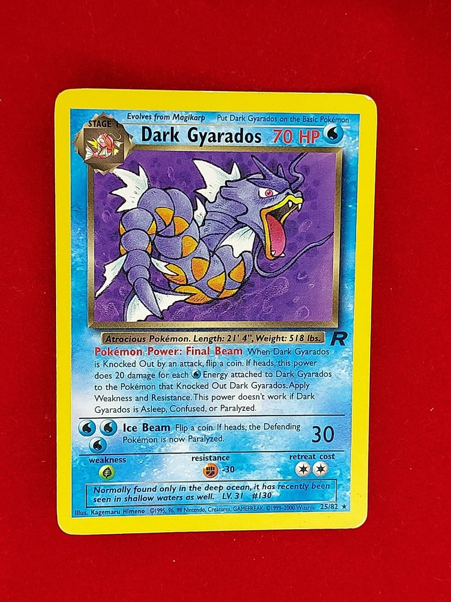 DARK GYARADOS 25/82 RARE TEAM ROCKET SET 1999 POKEMON CARD PC-104