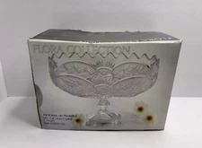 Vintage Flora Collection Jardiniere On Pedestal 24% Full Lead Crystal 7” Height 