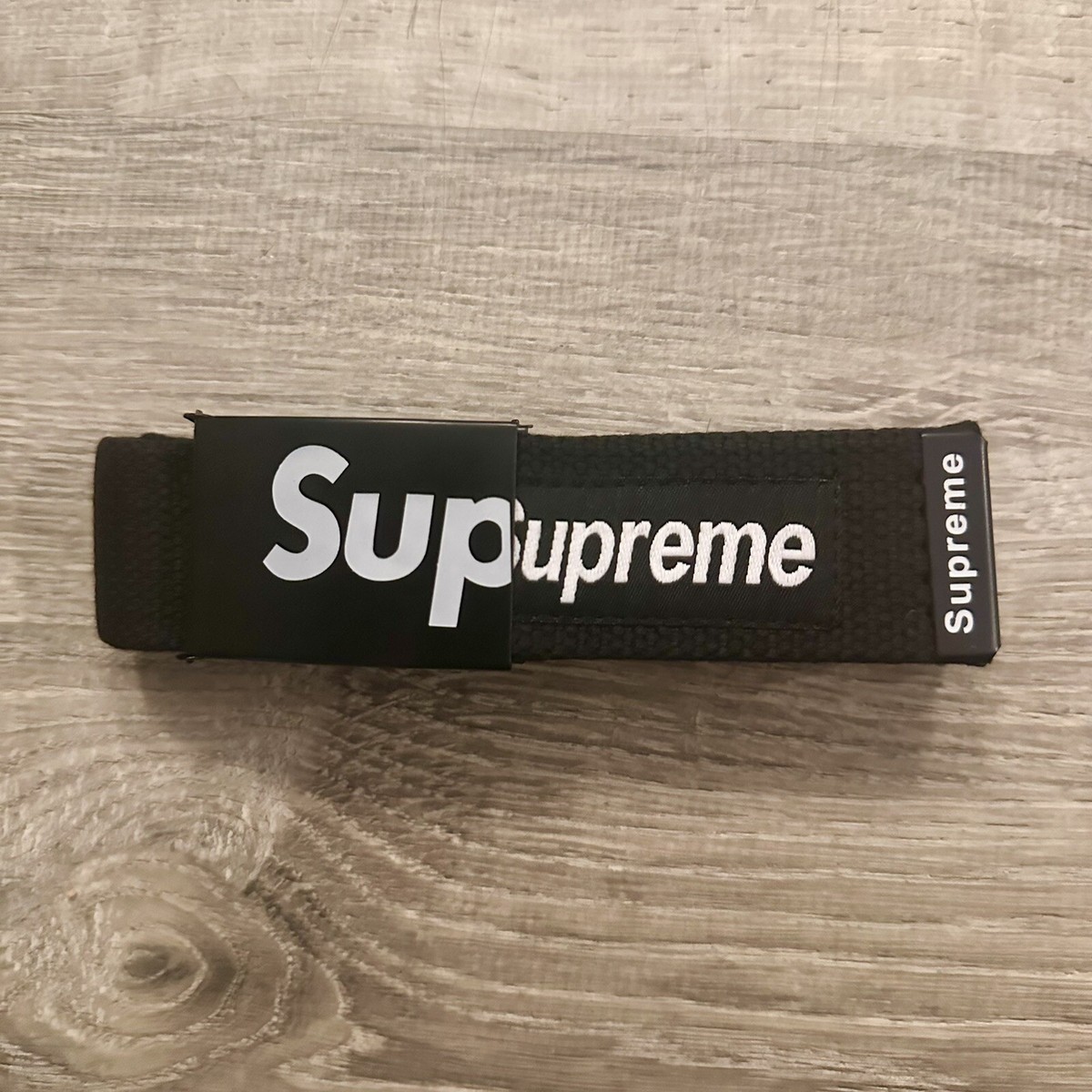 🆂 SUPREME Unisex Web Belt Metal Buckle (Black) • Limited
