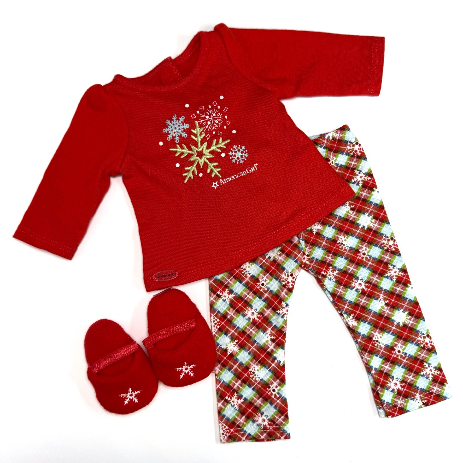 American Girl Doll HOLIDAY DREAMS Pajamas Christmas Plaid PJs with