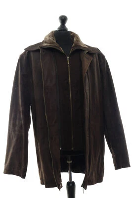 Digel Herren Lederjacke Jacke 52 braun dunkelbraun gefüttert Kapuze Echt Leder - Bild 1 von 4