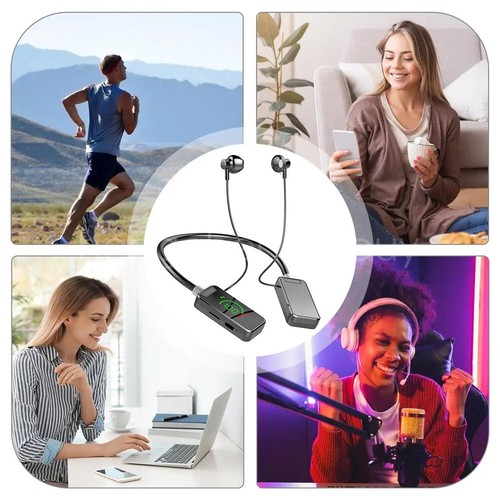 Bluetooth 5.4 Neckband Headset Wireless Earbuds Earphone Headphones with 8GB TF - Picture 20 of 27
