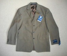 NWT 200 Mens Blazer-STAFFORD-brown 100 worsted wool lined "Classic Fit"-40R