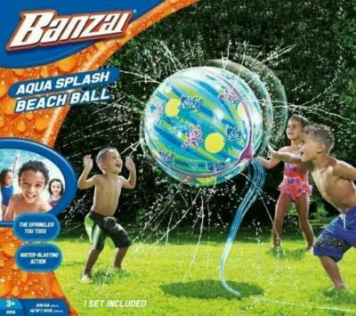 Banzai Aqua Splash Beach Ball Giant Sprinkler Ball for Kids Games 'SUMMER SALE' | eBay