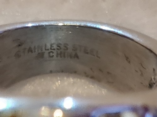 Stainless Steel Pave Rhinestone Beautiful Ring - Size 5 - No stones Are Missing - Picture 11 of 11
