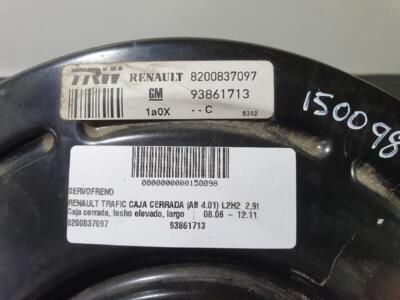 8200837097 150098 bremskraftverstärker RENAULT TRAFIC CAJA CERRADA AB 2006