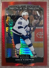 2022-23 OPC PLATINUM HOCKEY COLE KOEPKE RED PRISM SP RC PARALLEL #284 #007/199