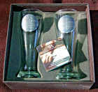 ELK COUNTY, PA ~ Pair of 14 oz Pilsner Beer Glasses ~ WENDELL AUGUST Forge Badge