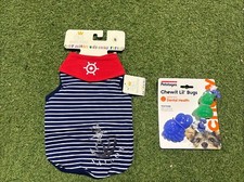 Happy Puppy Sailor Top, Red/Blue/White Small, 30-35cm & Teething Dental Toys
