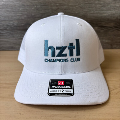 Horizontal Talent Hat Cap Snap Back White Blue Champions Club Adjustable