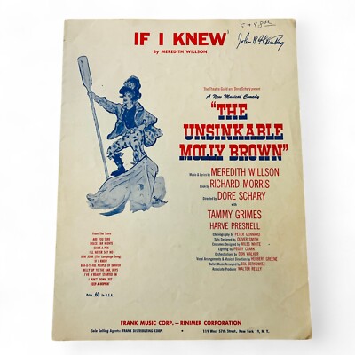 If I Knew Sheet Music Unsinkable Molly Brown Meredith Willson Broadway 1960