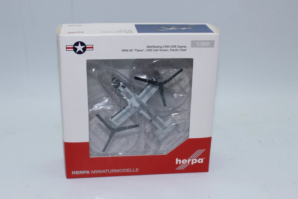 ! ¡OFERTA! Herpa 571760 Boeing CMV-22B Osprey VRM-30 Titanes USS Carl Vins 1:200 Foto 2 de 4