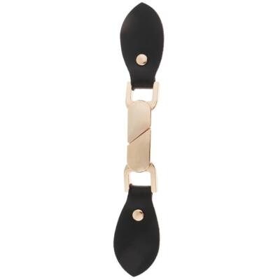1 Paar schwarz PU Leder Legierung Druckknopf Knebelknopf für Taschen Mantel Verschluss 005