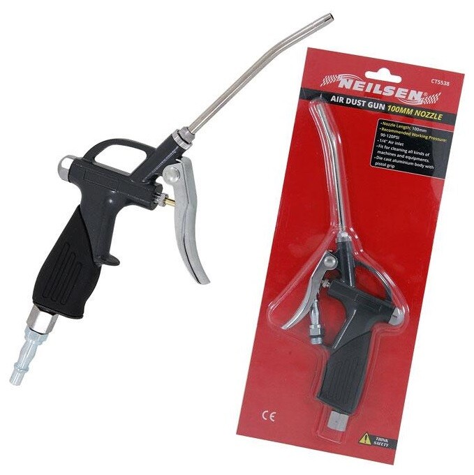 AIR BLOW GUN Compressed Air Duster 100mm Nozzle for Air Line End NEILSEN TOOLS