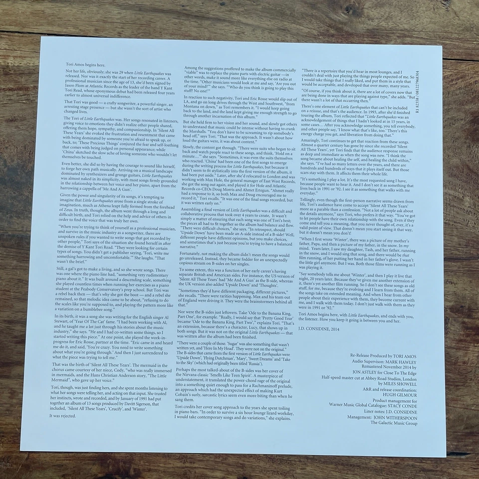 TORI AMOS - LITTLE EARTHQUAKES   NEW VINYL LP / 180G HALF SPEED MASTER / INSERT - Image 4 of 4