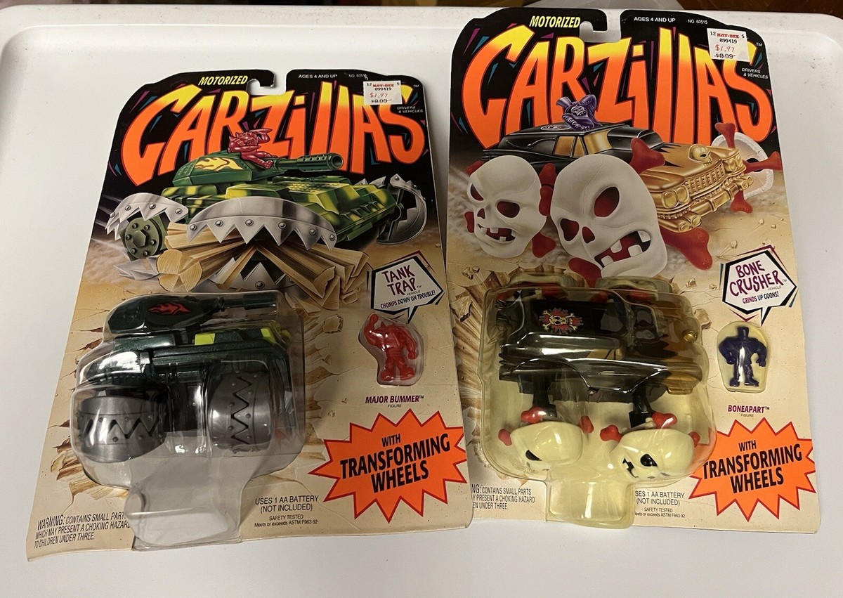 VINTAGE KENNER CARZILLAS LOT 1993 BONE CRUSHER and TANK TRAPPER