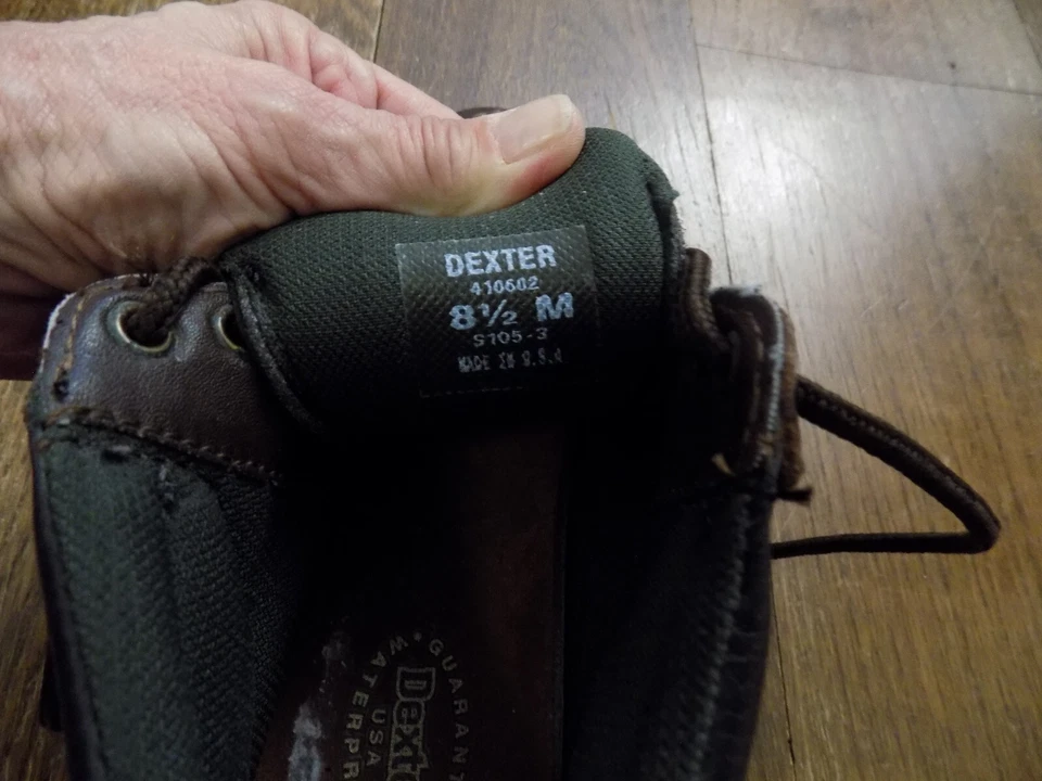 Vtg DEXTER Ankle Hiking Boots Women's 8.5 Brown SOFT Leather Moc Toe MADE USA GC - Image 3 of 4