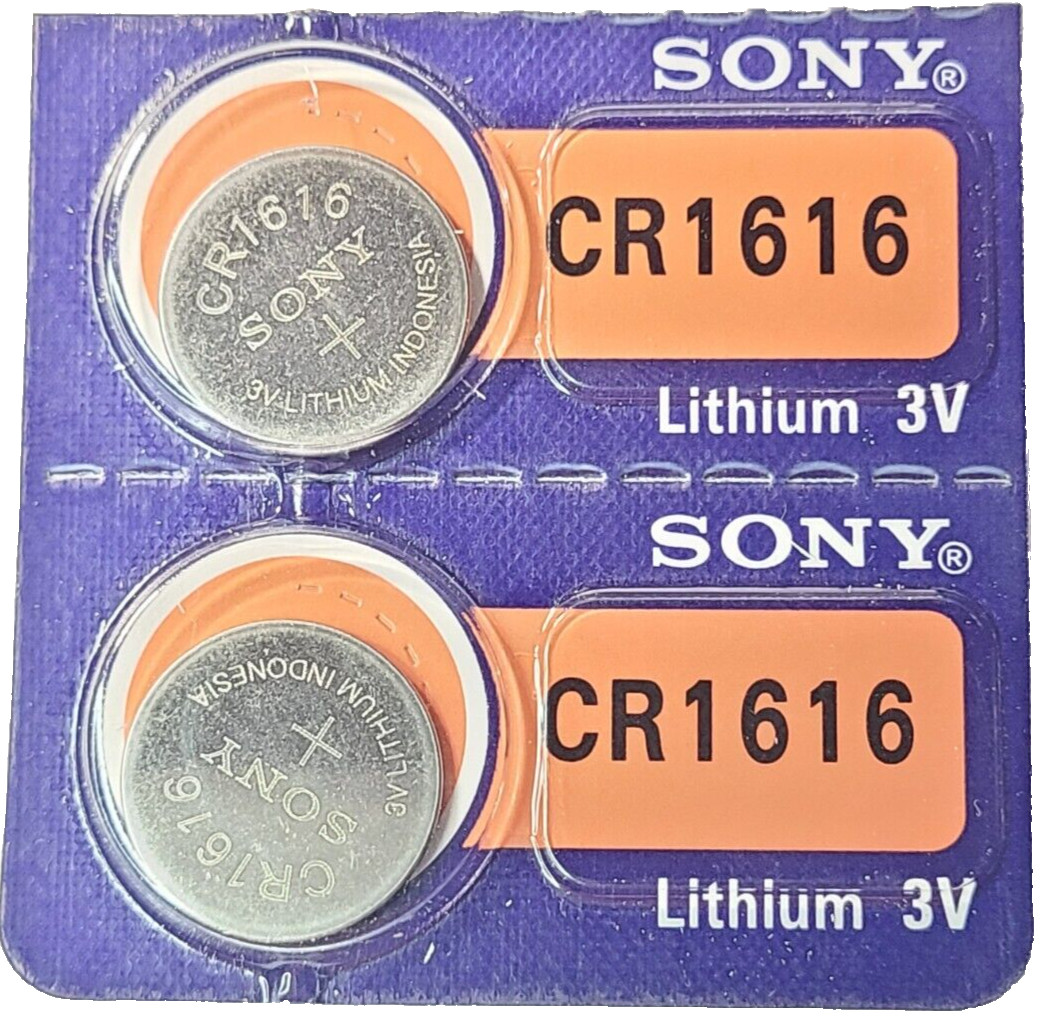 CR1616 SONY MURATA 2PK 3V LITHIUM (GREAT EXP 2034) DL1616 ECR1616 FREE SHIP&TRAK