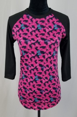 LuLaRoe Damen XXS Randy Hemd Schmetterlinge 3/4 Ärmel