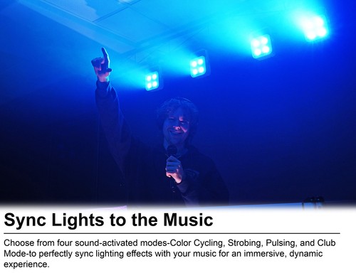 Rockville 4 PACK MINI RF4 V2 WHITE DJ Par Wash Up Lights+Wireless DMX+App+Bag - Picture 5 of 11