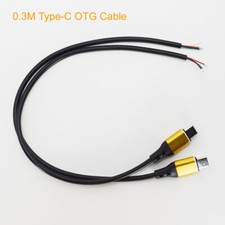 100pc 30cm Alloy Host OTG USB C Type-C Male Plug 4 Wires Power Pigtail Cable DIY