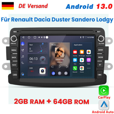Carplay Android 14 Autoradio Für Renault Dacia Duster Sandero Lodgy GPS NAVI 64G