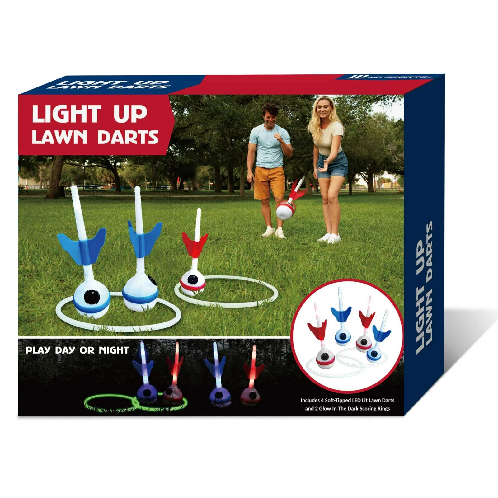 EastPoint Sports LIGHT-UP Lawn Darts Set Backyard Outdoor Day Night  Activity Gam